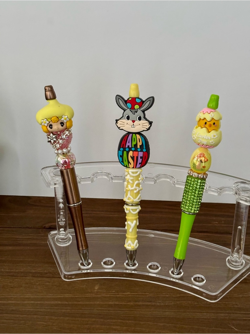 3 PC Easter Themed Decorative Pens - Yellow, Green, Brown Accents